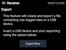 Within the Export page, the Export Now option is available